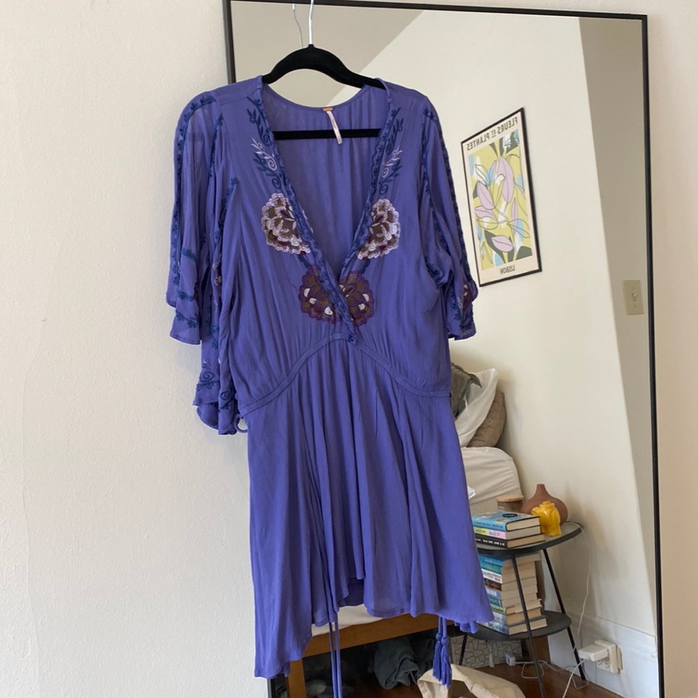 Free People floral embroidered mini dress